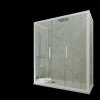 Forte Cabine parois de douche 3 côtés coulissantes 80x140x80 cm H 200 en PVC Blanc Verre Transparent mod. Star Trio