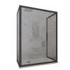 Forte Cabine parois de douche 3 côtés coulissantes 80x170x80 cm H 200 en PVC Anthracite Verre Transparent mod. Deco Trio