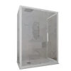 Forte Cabine parois de douche 3 côtés coulissantes 70x120x70 cm H 200 en PVC Blanc Verre Transparent mod. Glax 3 lati