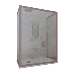 Forte Cabine parois de douche 3 côtés coulissantes 70x120x70 cm H 200 en PVC Lavande Verre Transparent mod. Deco Trio