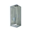 Forte Cabine parois de douche 3 côtés coulissantes 80x100x80 cm H 200 en PVC Bleu Vintage Verre Transparent mod. Kolors Trio
