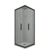 Forte Cabine parois de douche angulaire coulissante 110x120 cm H 200 en PVC Noir Matt Verre Transparent mod. Kolors* Cabine De Douche