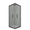 Forte Cabine parois de douche angulaire coulissante 110x120 cm H 200 en PVC Anthracite Verre Transparent mod. Kolors