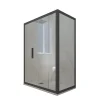 Forte Cabine parois de douche angulaire coulissante 70x120 cm H 200 en PVC Anthracite Verre Transparent mod. Deco Duo* Cabine De Douche