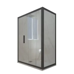 Forte Cabine parois de douche angulaire coulissante 70x120 cm H 200 en PVC Anthracite Verre Transparent mod. Deco Duo* Cabine De Douche