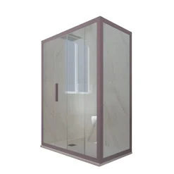 Forte Cabine parois de douche angulaire coulissante 70x120 cm H 200 en PVC Lavande Verre Transparent mod. Deco Duo* Cabine De Douche
