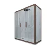 Forte Cabine parois de douche coulissante 90x130 cm H 200 en PVC Chocolat Verre Transparent mod. Glam Duo