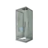Forte Cabine parois de douche coulissante 3 côtés 70x120x70 cm H 200 en PVC Gris argent Verre Transparent mod. Kolors Trio* Cabine De Douche
