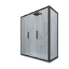Forte Cabine parois de douche coulissante 90x160 cm H 200 en PVC Anthracite Verre Transparent mod. Glam Duo* Cabine De Douche