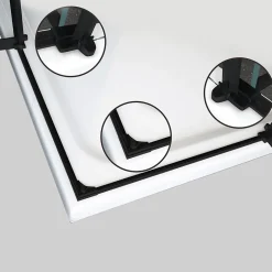 Saniverre Cabine porte de douche d'angle MAYA-BLACK H180 cm, 80 x 120 cm, verre transparent -* Cabine De Douche