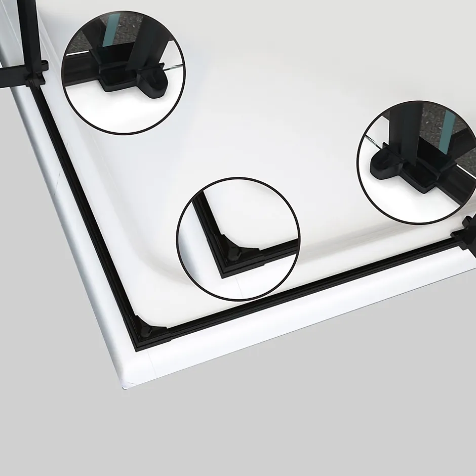 Saniverre Cabine porte de douche d'angle MAYA-BLACK H180 cm, 80 x 120 cm, verre transparent -* Cabine De Douche