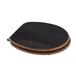 Kiamami Valentina Cache Wc Universel En Mdf Chêne Foncé Effet Bois