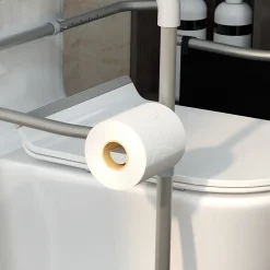Homcom Cadre de sécurité de toilettes - cadre de toilettes réglable - barres d'appui rembourrées pour toilettes - alu. EVA gris