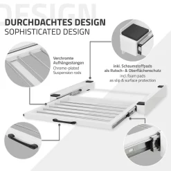 Ml-Design Cadre intermédiaire universel pour lave-linge avec porte-serviettes coulissante