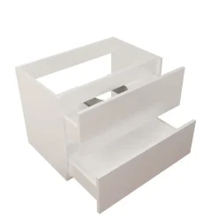 Cuisibane Caisson de salle de bain ROSALY INOX - 70 cm- Blanc- Plan vasque en