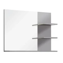Trend Team CANCUN - Meuble de salle de bain. Miroir avec tablettes, LED non inclu, mélaminé gris ciment. L - H - P : 72 - 57 - 20 cm.* Miroir Simple