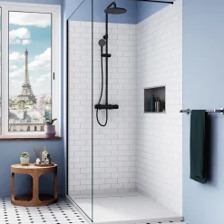 Ceramia Alda Receveur de douche 120x80cm en pierre de synthèse durable, blanc mat (ALD15-12080B)