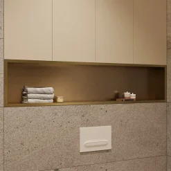 Ceramia Niche de Douche à encastrer, Acier Inoxydable 304, 120x28x10cm, Or brossé PVD* Niche De Salle De Bains