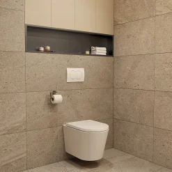 Ceramia Timeless Niche de Douche à encastrer, Acier Inoxydable 304, 120x28x10cm, Gun Métal brossé PVD* Niche De Salle De Bains