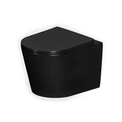 Ceramia Tornado Rimless WC suspendu 53,5 cm sans bride avec abattant SoftClose, effet Tornado Flush, noir mat (CE142010RTORPBKM)* Wc Suspendu