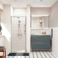 Ceramia Zenith Porte de douche 100x195cm pivotante anticalcaire avec profilés Chrome brillant (CERAHZ100C)* Porte De Douche