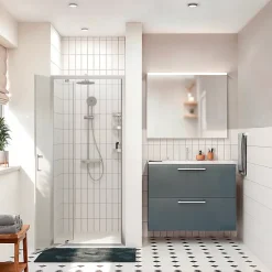 Ceramia Zenith Porte de douche 100x195cm pivotante anticalcaire avec profilés Chrome brillant (CERAHZ100C)* Porte De Douche