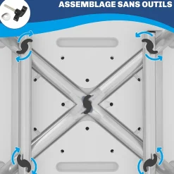 Homcom Chaise de douche siège de douche ergonomique hauteur réglable pieds antidérapants charge max. 136 Kg alu HDPE bleu