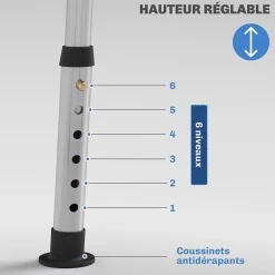 Homcom Chaise de douche siège de douche ergonomique hauteur réglable pieds antidérapants charge max. 136 Kg alu HDPE bleu