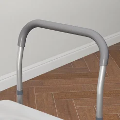 Homcom Chaise percée - Chaise de douche percée - hauteur réglable, seau amovible pliable - antidérapante - alu PVC gris* Siège De Douche