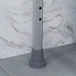 Homcom Chaise percée - Chaise de douche percée - hauteur réglable, seau amovible pliable - antidérapante - alu PVC gris* Siège De Douche