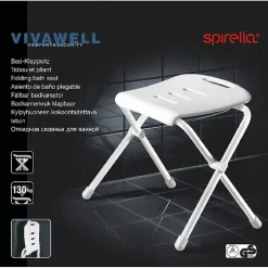 Spirella Chaise pliante rabattable de bain Chrome