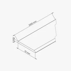 Tecnoprofils Champlat PVC Cellulaire 70 mm - Longueur 2.50 m - Lot de 5 - Sable