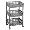 Plast Team Chariot de rangement à roulettes avec 3 corbeilles - Argent* Meuble Buanderie