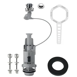 Flomasta Chasse d'eau + robinet flotteur à ouverture différé , double bouton poussoir + câble