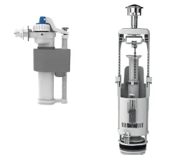 Flomasta Chasse d'eau + robinet flotteur à ouverture différé , double bouton poussoir + étrier* Chasse D'Eau