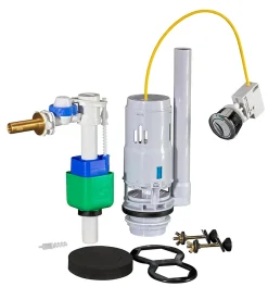 Flomasta Chasse d'eau + robinet flotteur SE 3/8 - 2", Bouton poussoir + câble + remplissage différé* Chasse D'Eau