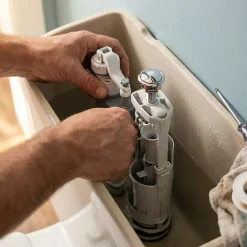 Flomasta Chasse d'eau + robinet flotteur bas , double bouton poussoir + étrier