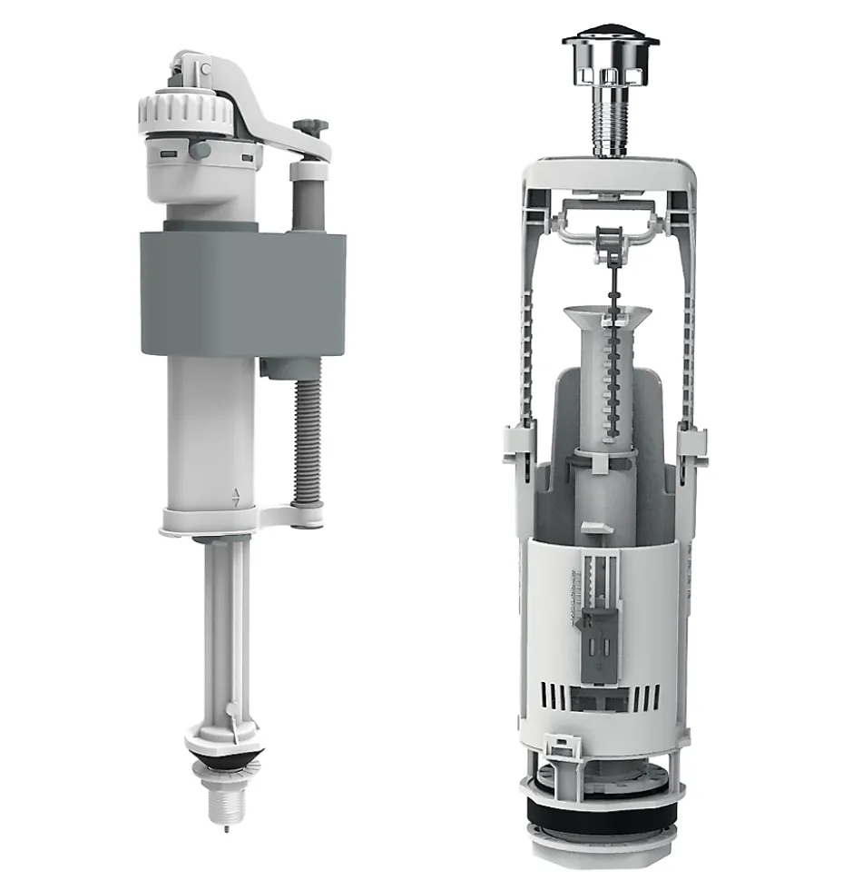 Flomasta Chasse d'eau + robinet flotteur bas , double bouton poussoir + étrier