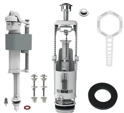 Flomasta Chasse d'eau + robinet flotteur bas , double bouton poussoir + étrier