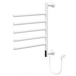 Luxebath Chauffe-serviette électrique 75W 45-60C 450x622 mm blanc rotation 180 degrés en acier inox* Sèche-Serviettes Eau Chaude