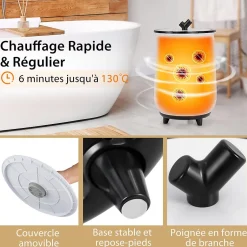 Giantex Chauffe-Serviettes Style Seau 23L, 3 Niveaux Chauffage 60-80Celsius & Minuterie 20-90min, Arrêt Automatique, Noir