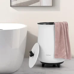 Giantex Chauffe-Serviettes Style Seau 23L, 3 Niveaux Chauffage 60-80Celsius & Minuterie 20-90min, Arrêt Automatique, Noir