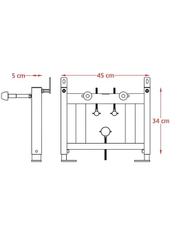 Laneri Châssis de bâti-support universal pour bidet suspendu complet de pieds supports réglables en acier inoxydable