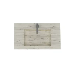 Kiamami Valentina 80Cm Hpl Stratifié Lavabo Chêne Glace Bassin Central
