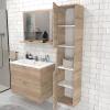 Weber Industries Colonne 2 portes + 1 niche / Décor Chêne blanchi* Meuble Vasque