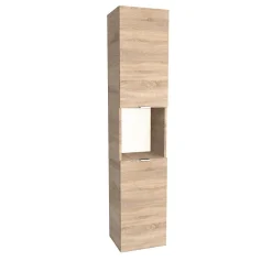 Weber Industries Colonne 2 portes + 1 niche / Décor Chêne blanchi* Meuble Vasque