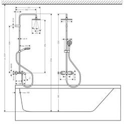 Hansgrohe Colonne bain douche thermostatique Vernis Shape 230 chromé + nettoyant Briochin