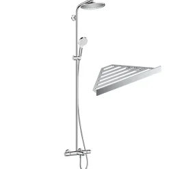 Hansgrohe Colonne bain douche thermostatique Crometta S 240 chromé + tablette Addstoris* Robinet De Douche