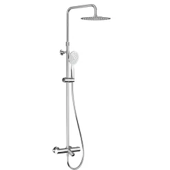 Kramer Colonne bain/douche douche thermostatique avec pommeau et douchette 3 jets, chrome, Colors