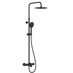 Kramer Colonne bain/douche thermostatique avec pommeau et douchette 3 jets, noir, Colors* Colonne De Douche Thermostatique